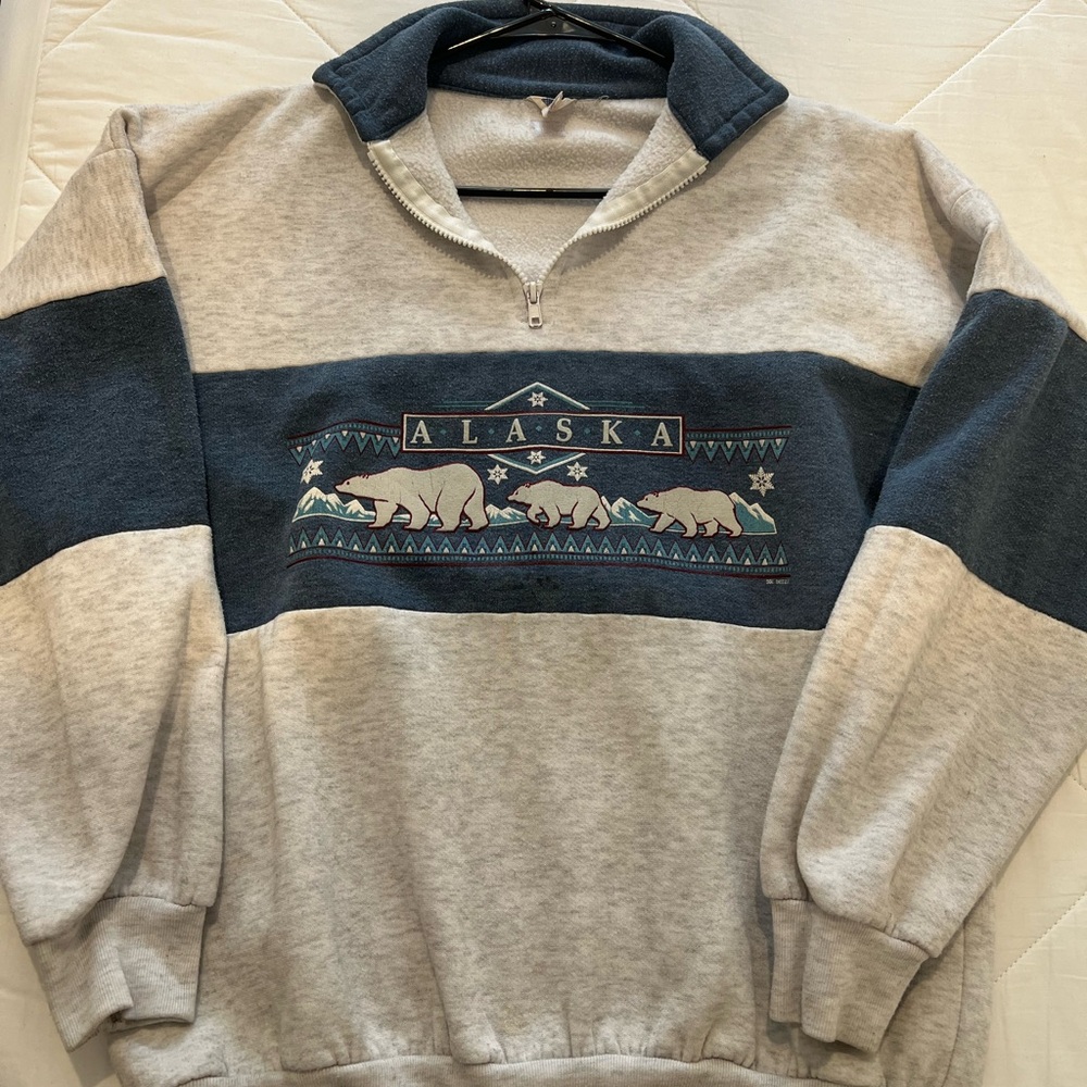 Vintage 90s Alaska quarter zip sweater